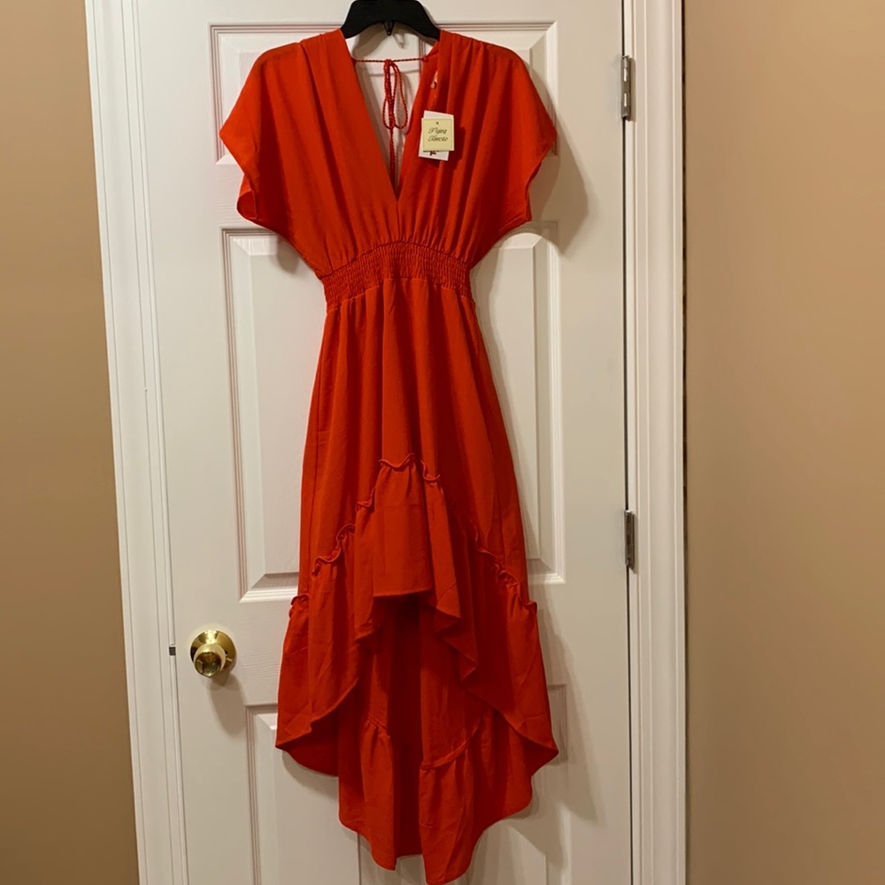 High Low V-Neck Dress